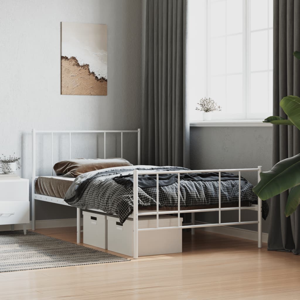 Metal Bed Frame Without Mattress 90X190Cm
