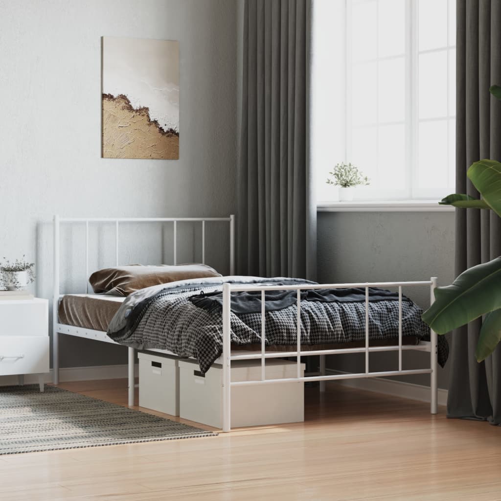 Metal Bed Frame Without Mattress 90X190Cm