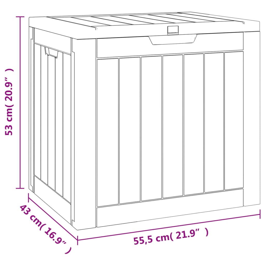 Garden Storage Box 55.5X43X53 Cm Polypropylene