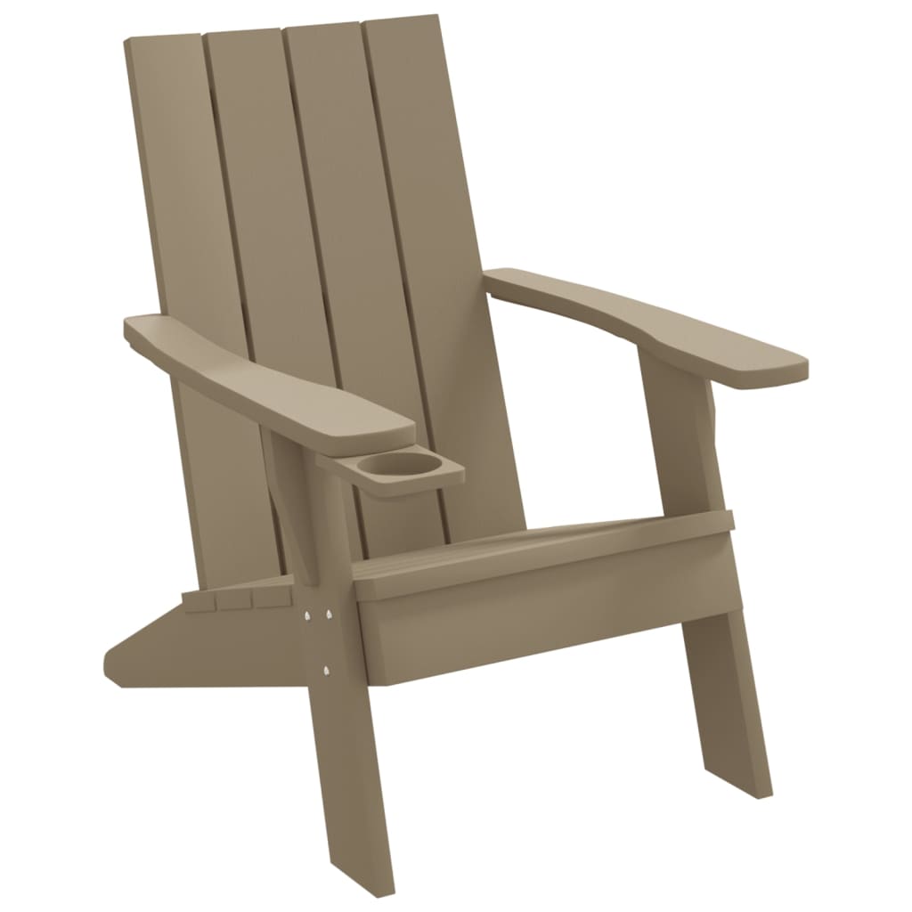 Garden Adirondack Chair Light Brown 75X88.5X89.5Cm Polypropylene