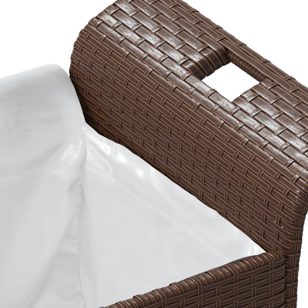 Garden Bench With Cushion Brown 116X46X57 Cm Poly Rattan