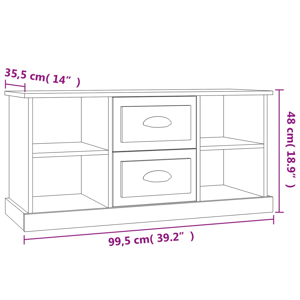 Tv Cabinet 99.5X35.5X48 Cm Engineered Wood
