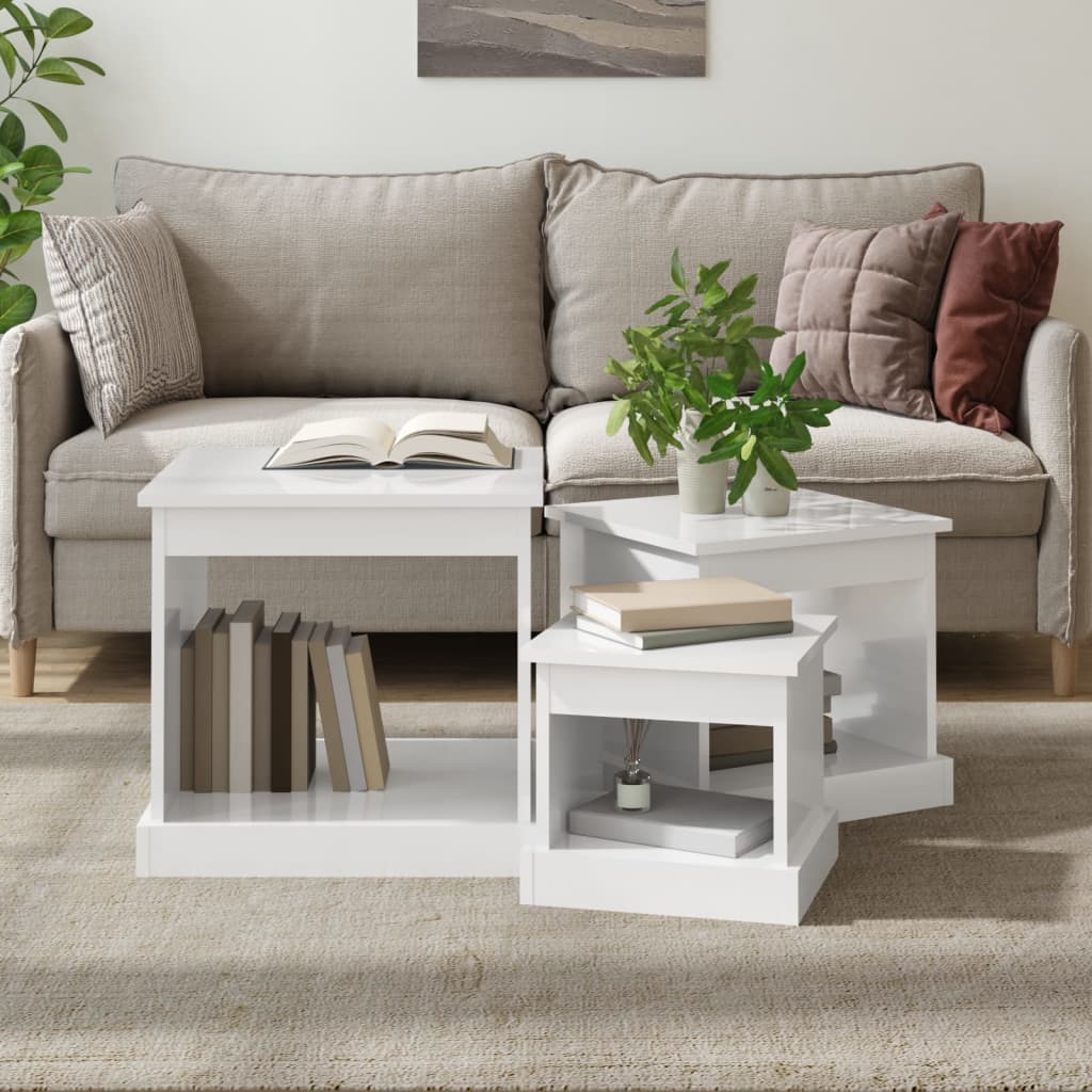 Coffee Tables 3 Pcs Engineered Wood