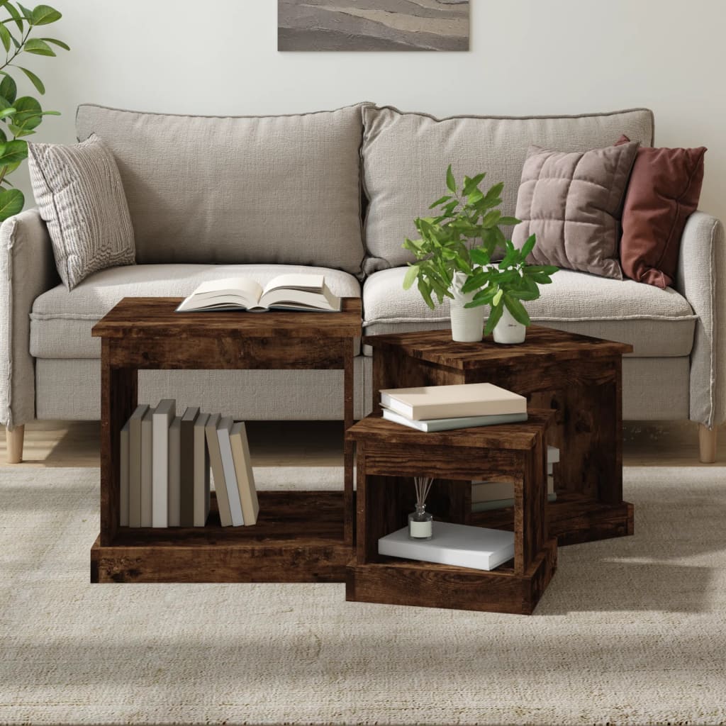 Coffee Tables 3 Pcs Engineered Wood