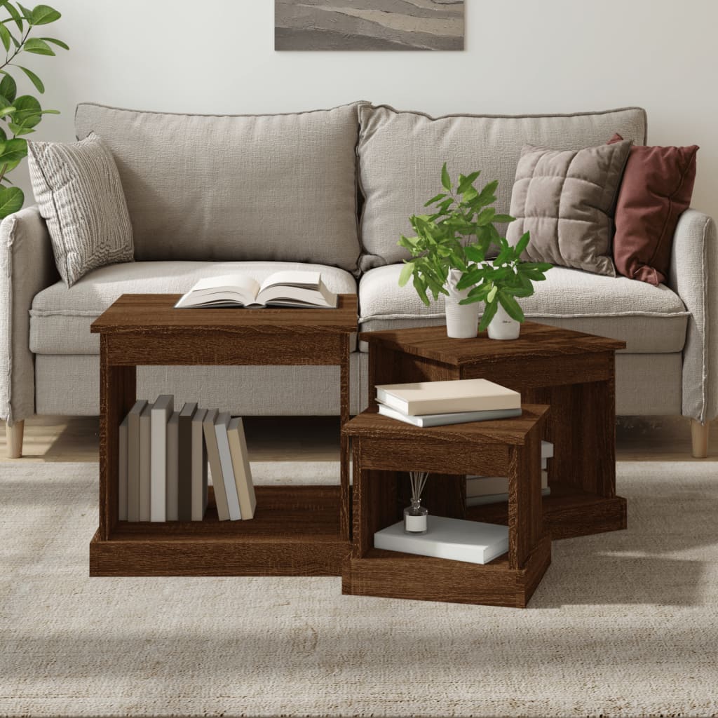 Coffee Tables 3 Pcs Engineered Wood