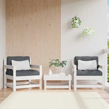 3 Piece Garden Lounge Set With Cushions Solid Wood Douglas