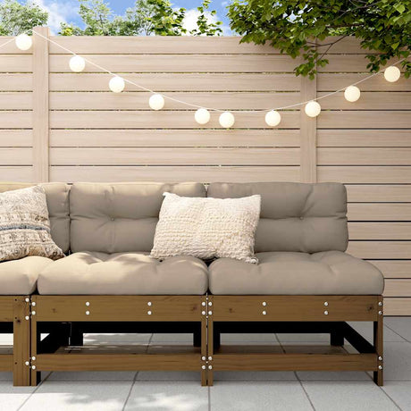 3 Piece Garden Lounge Set With Cushions Solid Wood Douglas