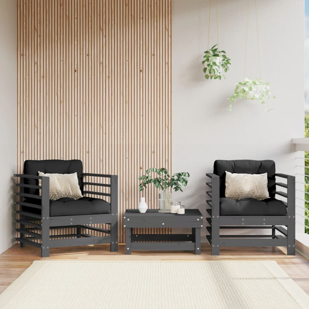 Garden S With Cushions 2 Pcs Solid Wood Douglas