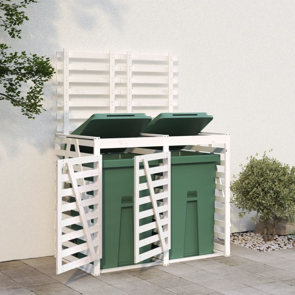 Double Wheelie Bin Storage Solid Wood Pine