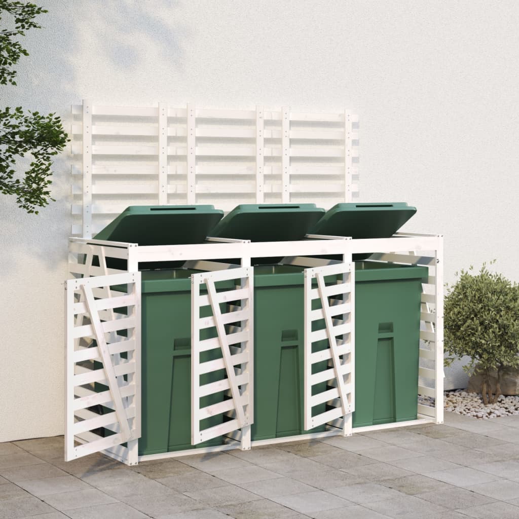 Triple Wheelie Bin Storage Solid Wood Douglas