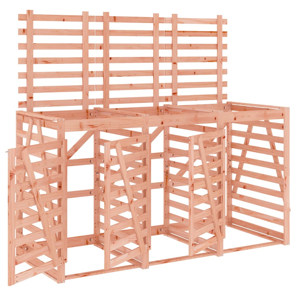 Triple Wheelie Bin Storage Solid Wood Douglas