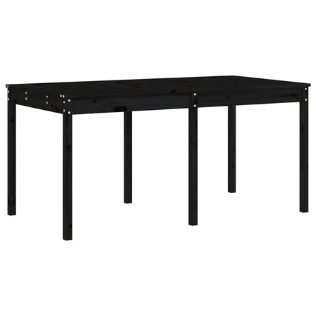 13 Piece Garden Dining Set Black Solid Wood Pine