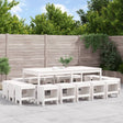 17 Piece Garden Dining Set Solid Wood Douglas