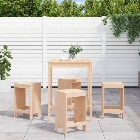 5 Piece Garden Bar Set Solid Wood Douglas