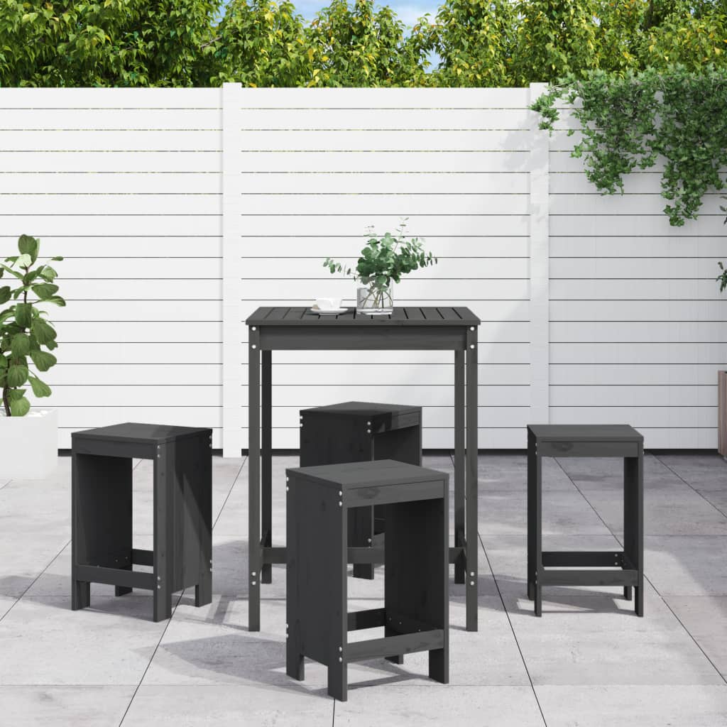 5 Piece Garden Bar Set Solid Wood Douglas