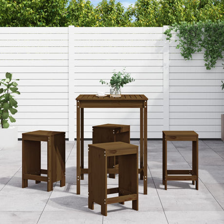 5 Piece Garden Bar Set Solid Wood Douglas