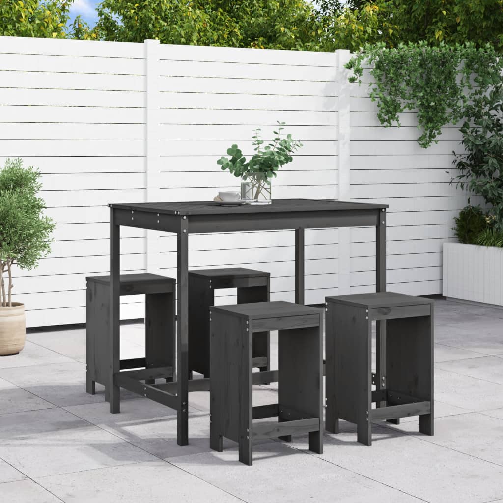5 Piece Garden Bar Set Solid Wood Douglas