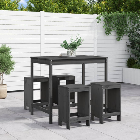 5 Piece Garden Bar Set Solid Wood Douglas