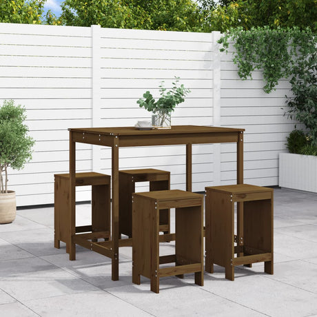 5 Piece Garden Bar Set Solid Wood Douglas