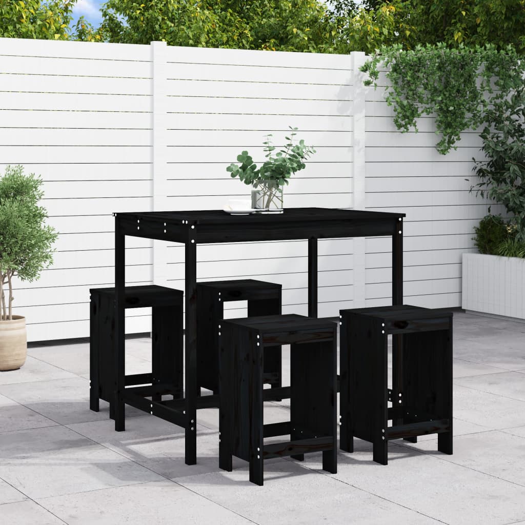 5 Piece Garden Bar Set Solid Wood Douglas