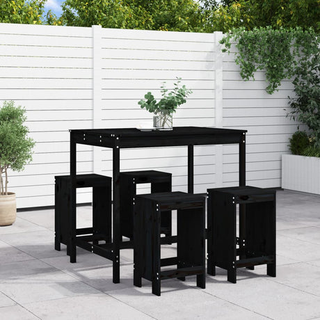5 Piece Garden Bar Set Solid Wood Douglas