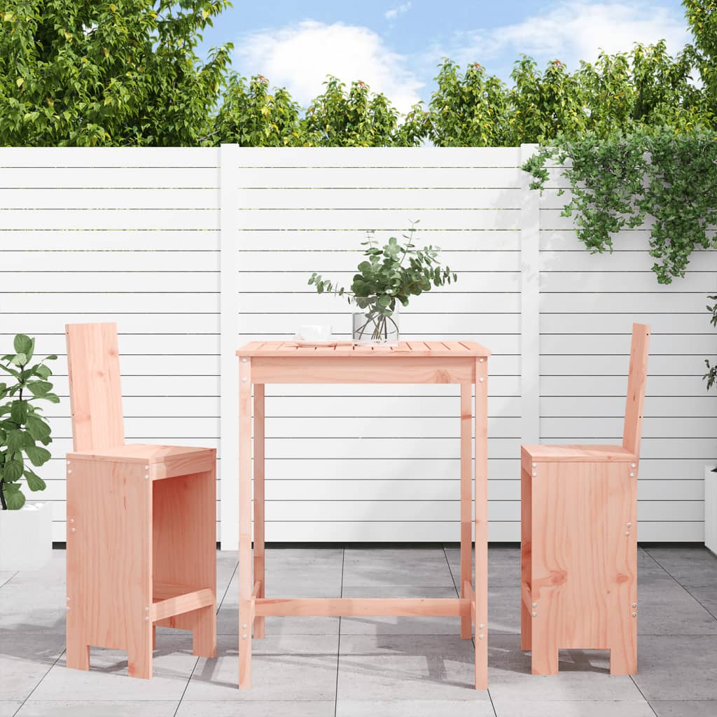 3 Piece Garden Bar Set Grey Solid Wood Pine