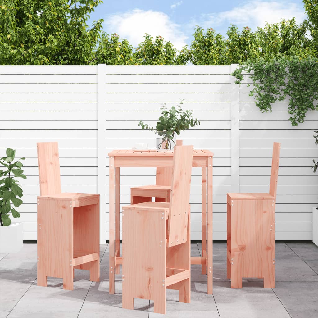 5 Piece Garden Bar Set Grey Solid Wood Pine