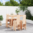 5 Piece Garden Bar Set Honey Brown Solid Wood Pine