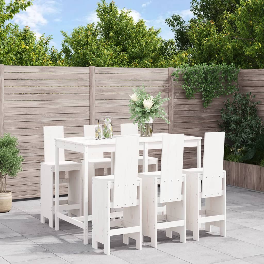 7 Piece Garden Bar Set Solid Wood Douglas