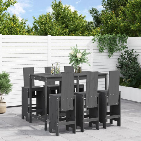 7 Piece Garden Bar Set Solid Wood Douglas