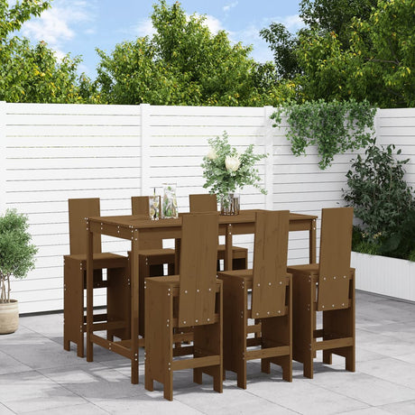 7 Piece Garden Bar Set Solid Wood Douglas
