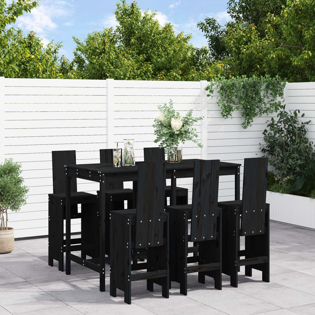 7 Piece Garden Bar Set Solid Wood Douglas