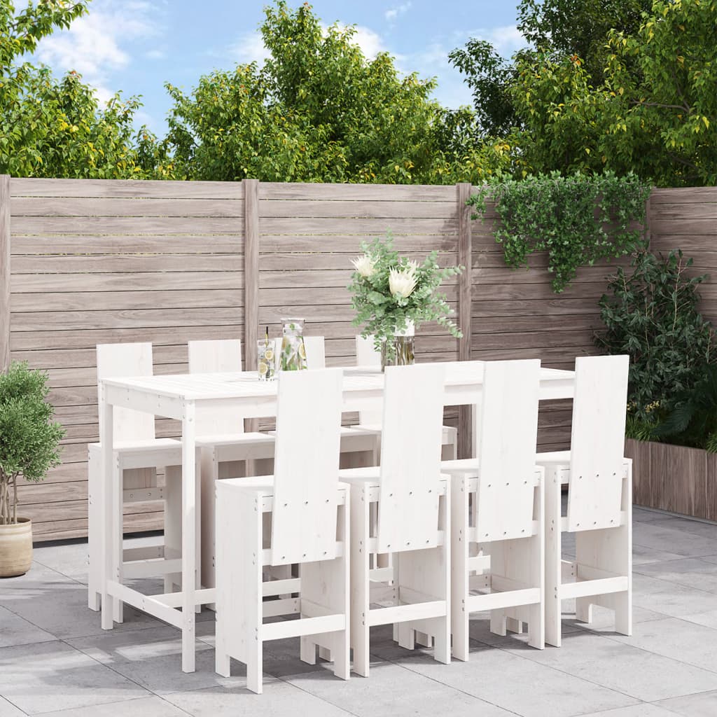 9 Piece Garden Bar Set Solid Wood Douglas