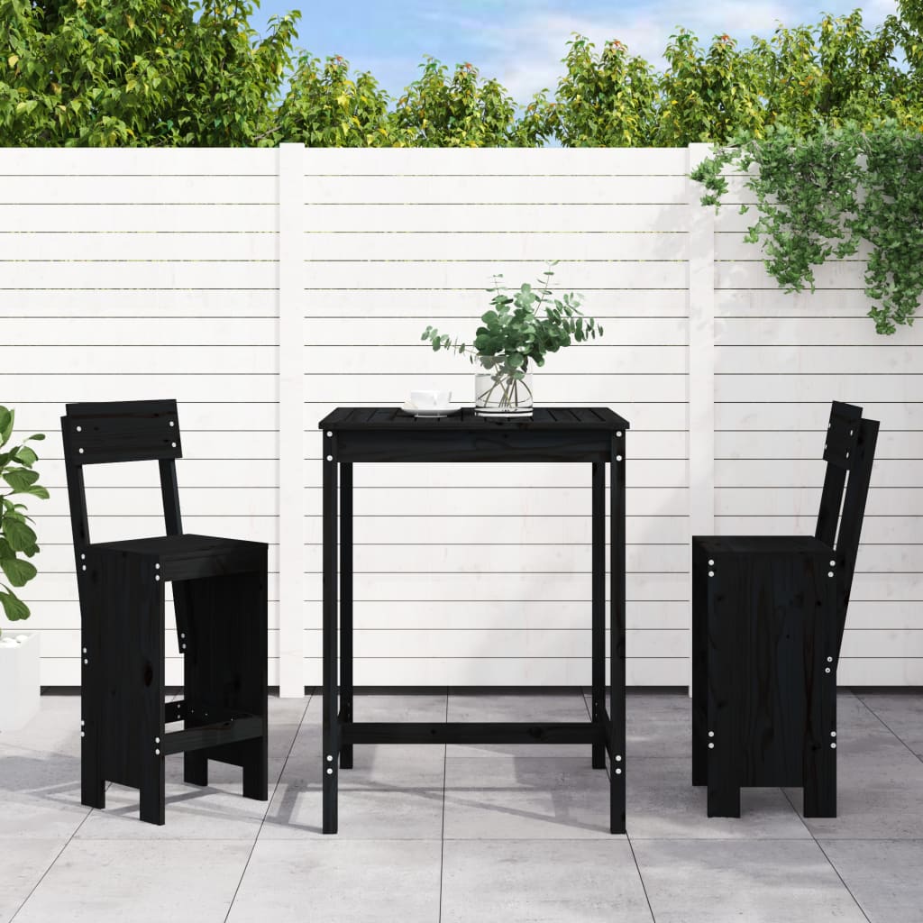 3 Piece Garden Bar Set Solid Wood Pine