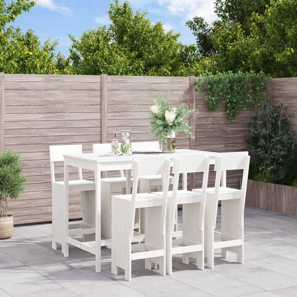7 Piece Garden Bar Set Solid Wood Douglas