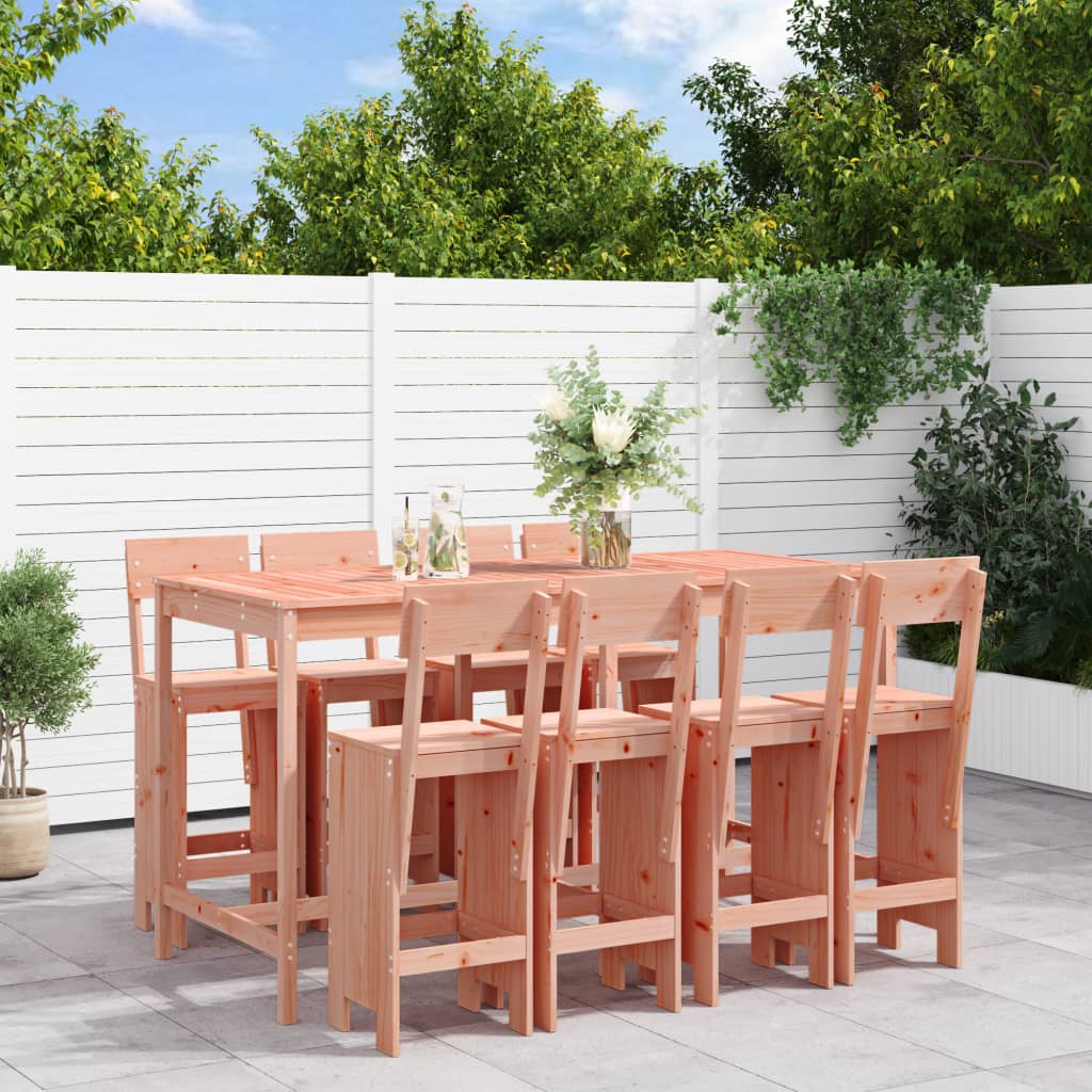 9 Piece Garden Bar Set Solid Wood Pine