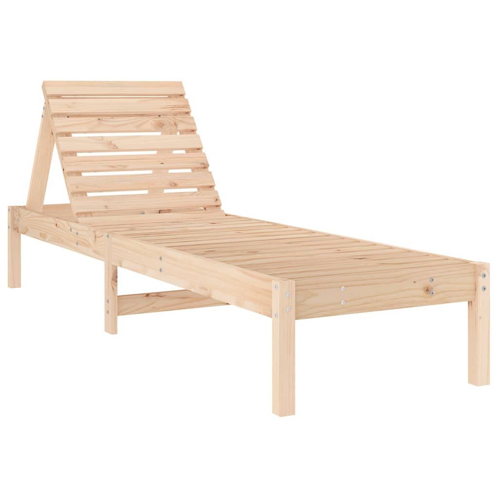 Sun Lounger 199.5X60X74 Cm Solid Wood Pine