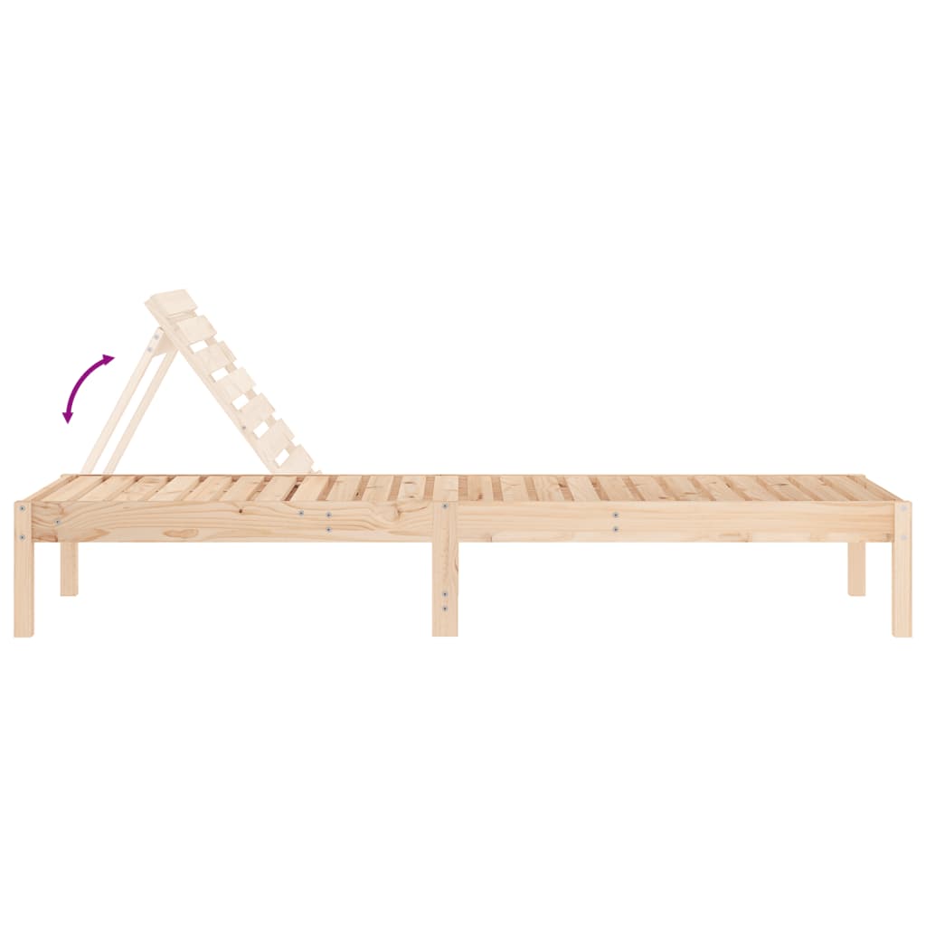 Sun Lounger 199.5X60X74 Cm Solid Wood Pine