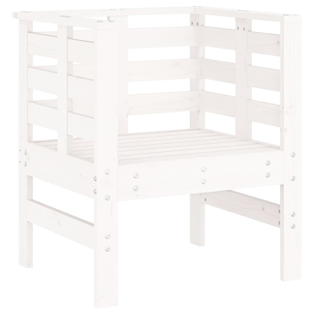 Garden Chairs 2 Pcs White 61.5X53X71 Cm Solid Wood Pine