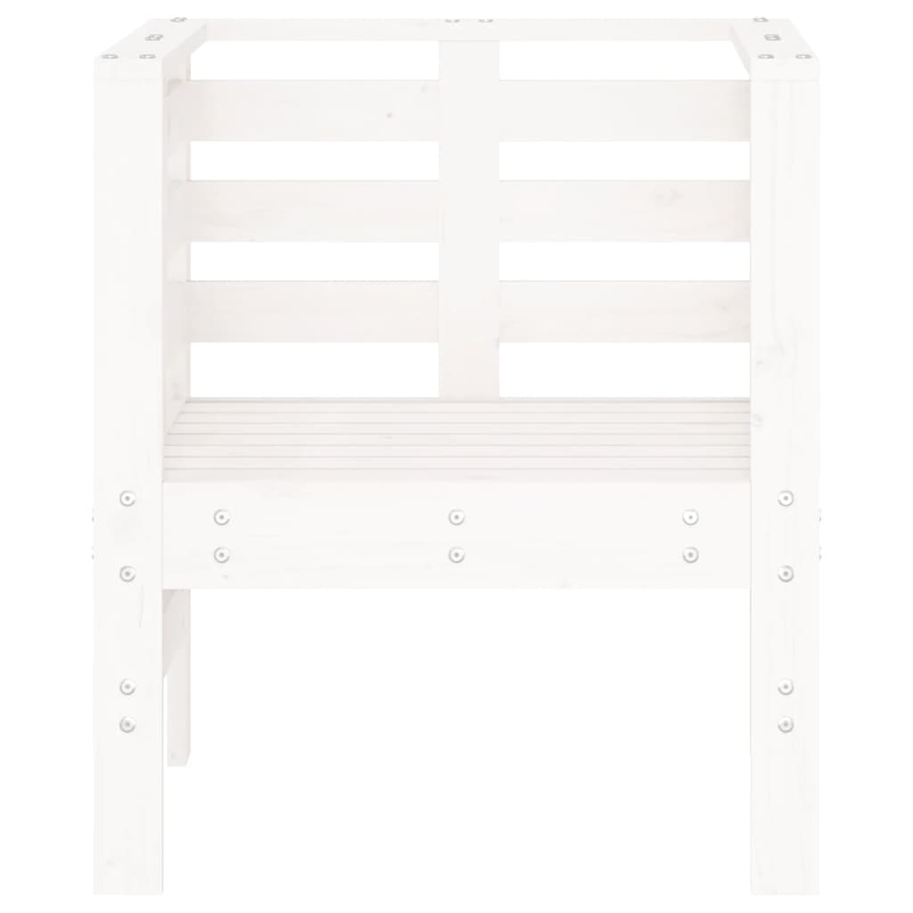 Garden Chairs 2 Pcs White 61.5X53X71 Cm Solid Wood Pine