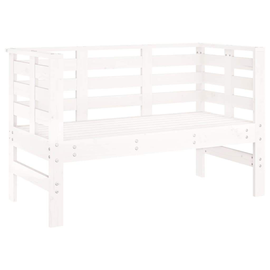 Garden Bench White 111.5X53X71 Cm Solid Wood Pine