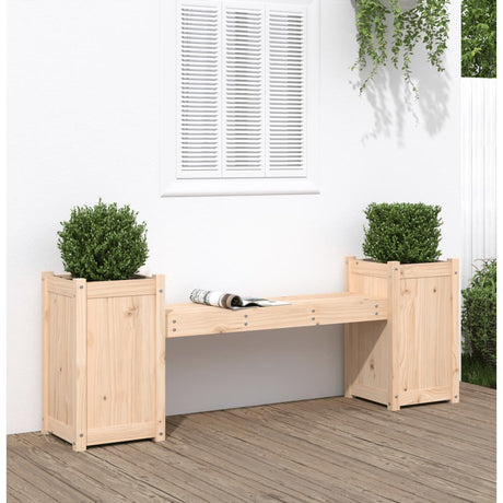Planter Bench Grey 180X36X63 Cm Solid Wood Pine