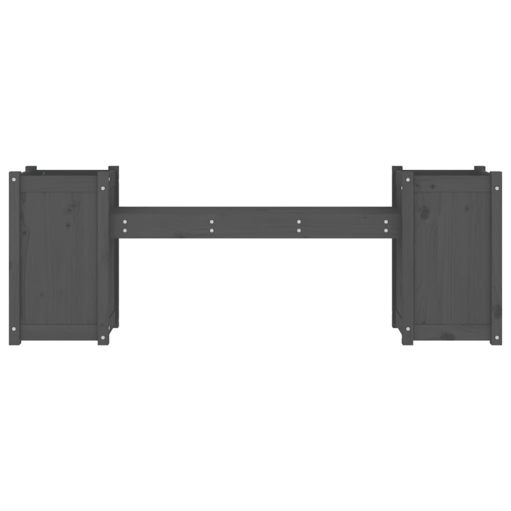Planter Bench Grey 180X36X63 Cm Solid Wood Pine