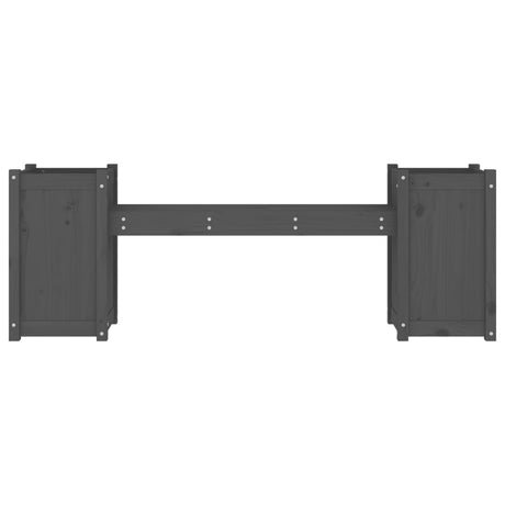 Planter Bench Grey 180X36X63 Cm Solid Wood Pine