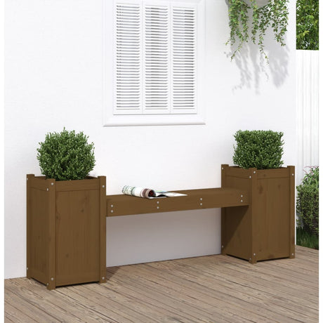 Planter Bench Grey 180X36X63 Cm Solid Wood Pine