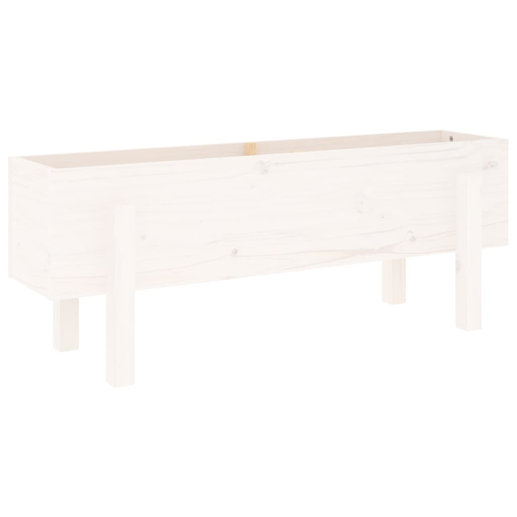 Garden Raised Bed White Solid Wood Pine