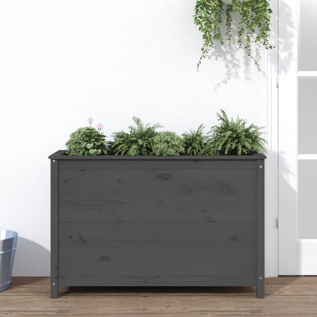 Garden Raised Bed Grey Solid Wood Pine