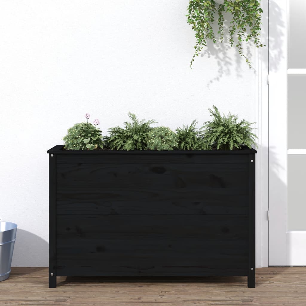 Garden Raised Bed Grey Solid Wood Pine