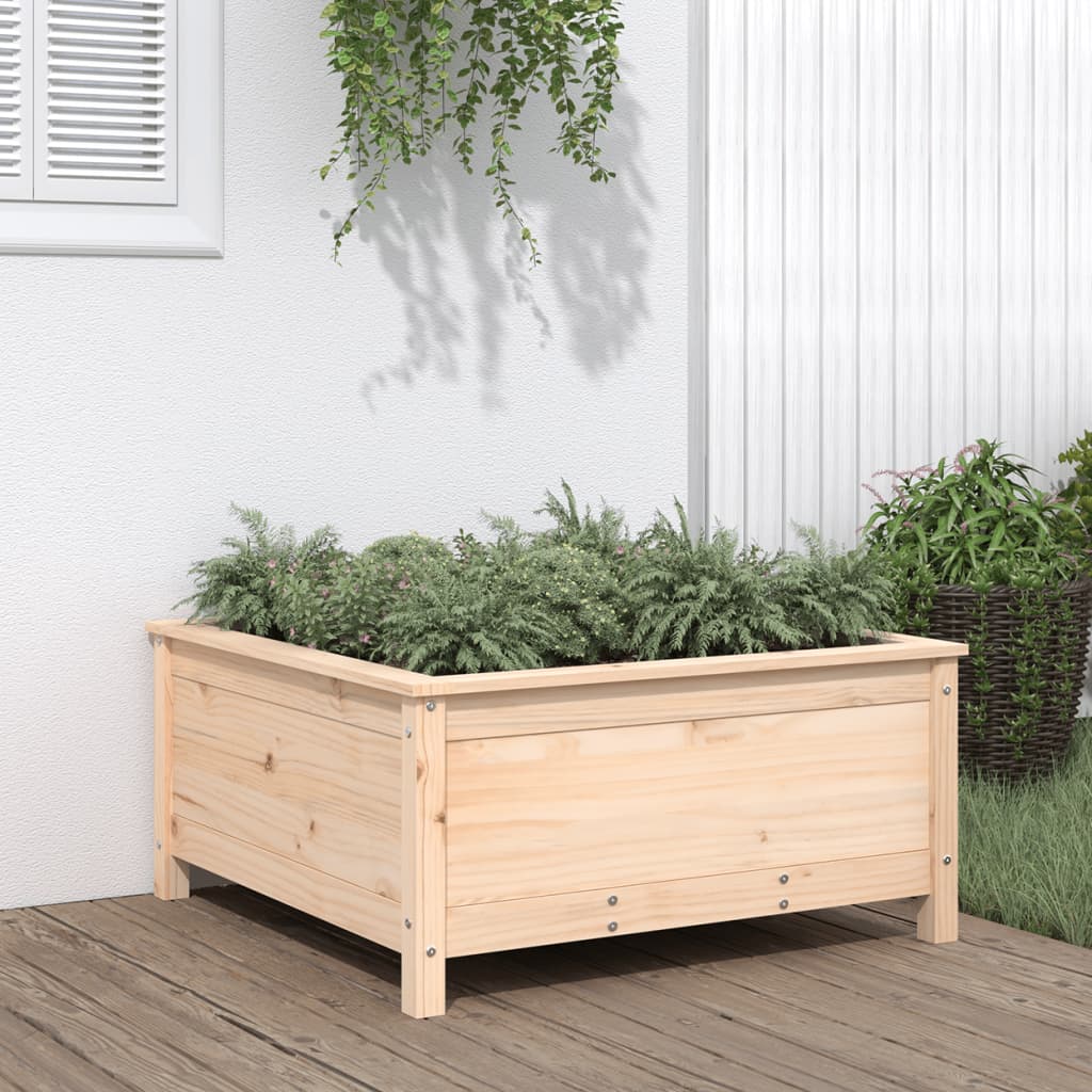 Garden Raised Bed Grey Solid Wood Pine