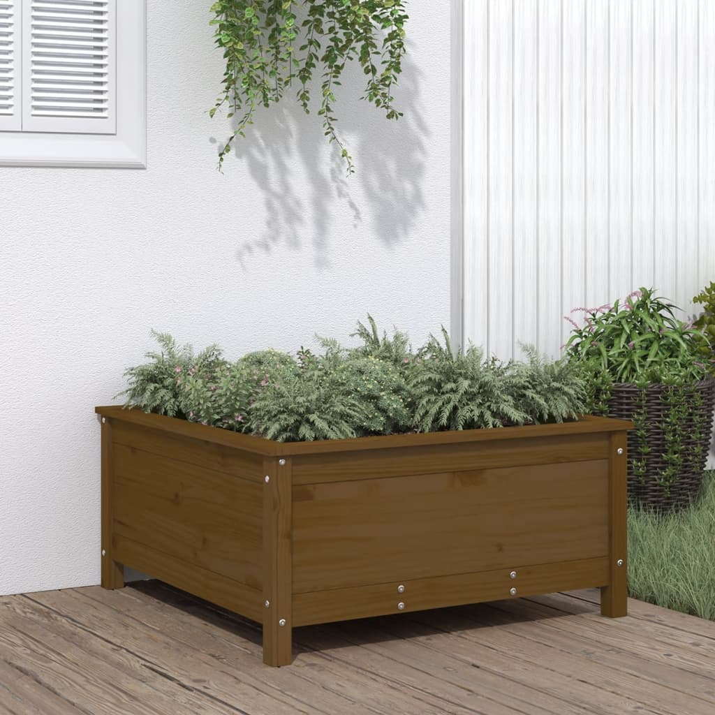 Garden Raised Bed Grey Solid Wood Pine
